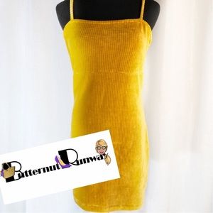 Corduroy cutsie spaghetti strap dress